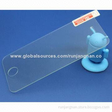 0.3mm Tempered-glass Screen Protector for iPhone 4/4s, HD, 9H, Rounded Borders and Smooth Edge